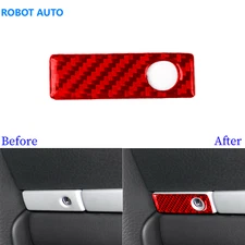 For Porsche Cayenne S GTS 03-10 Red Carbon Fiber Glove Box Handle Cover Trim