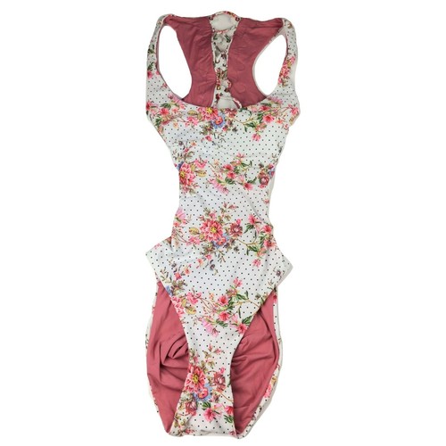 Isabella Rose Onepiece Swimsuit Women’s M White Floral A BIT OF BUBBLY Cutout eBay