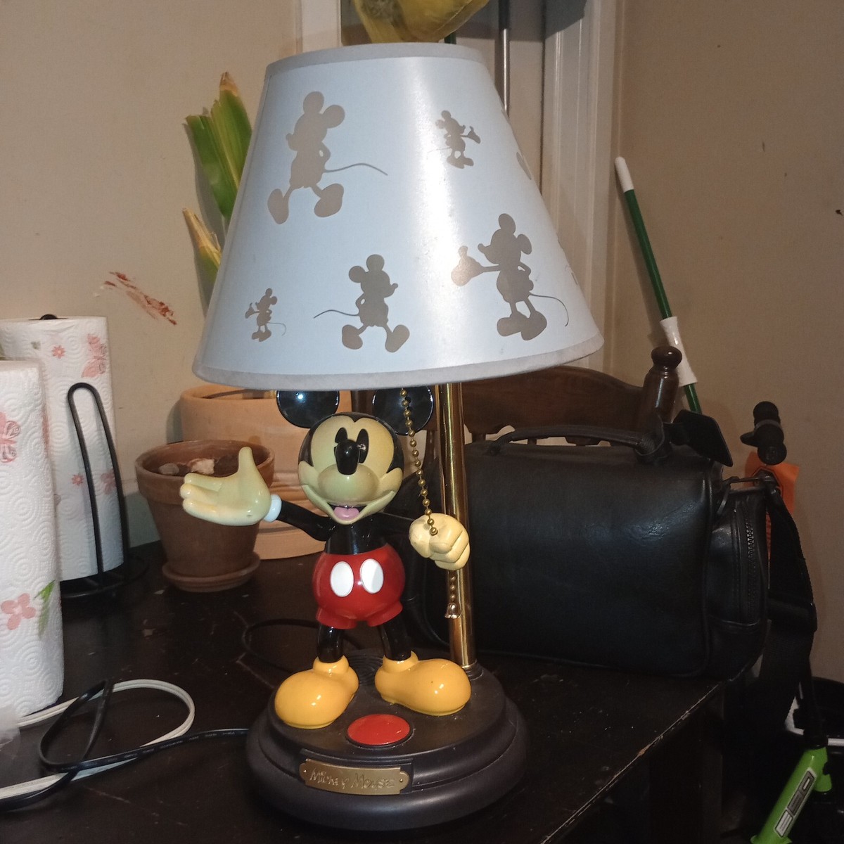 Vintage Mickey Mouse Talking Lamp, Collectible Rare Disney