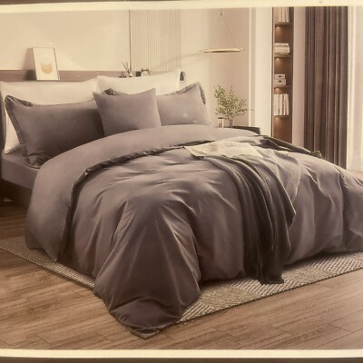 3 Piece Duvet Cover Set With Pillow Shams Queen Size Bedding Set Modern Elegance