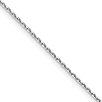 Echte 14kt Weißgold 1,05 mm diamantgeschliffene Kabelkette; 16 Zoll; Karabinerverschluss