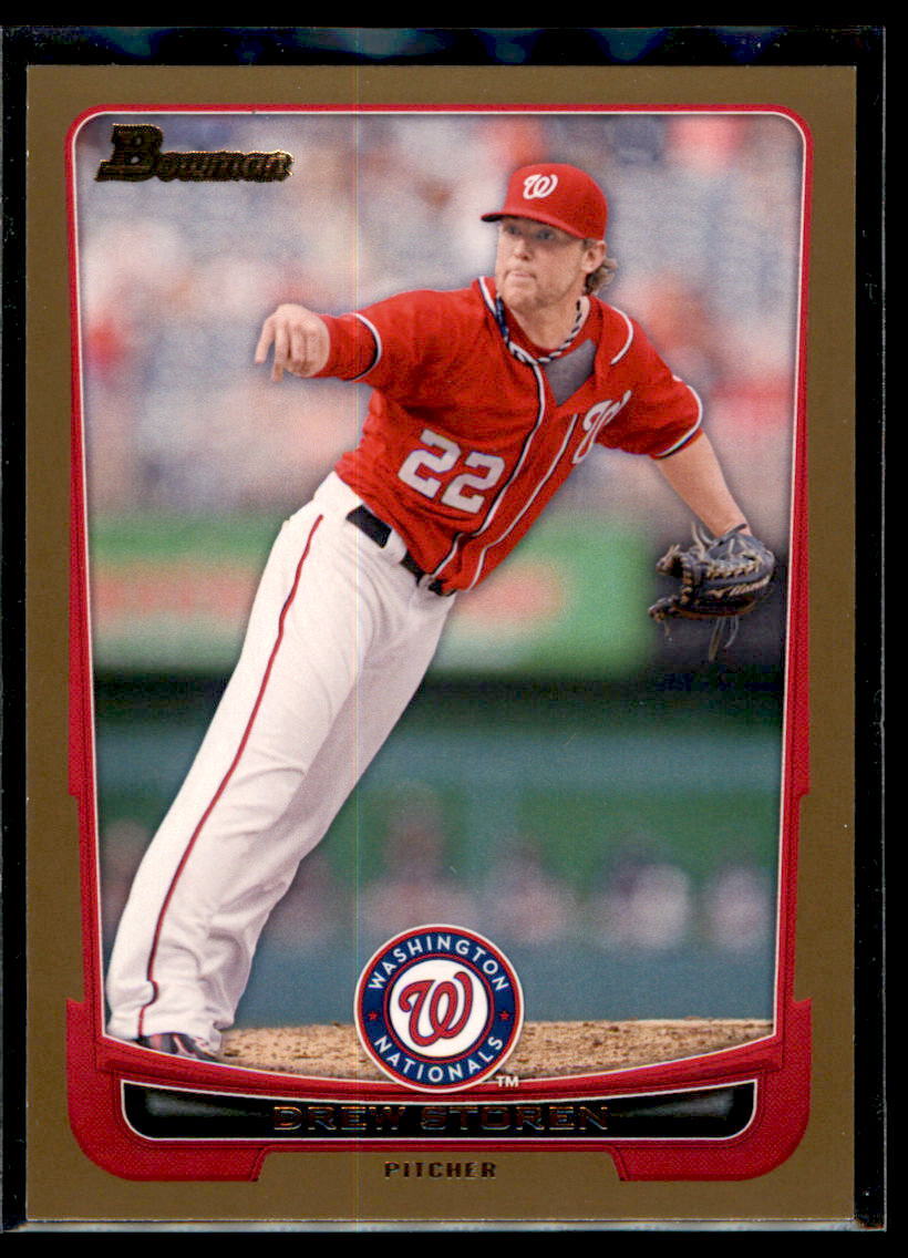 2012 Bowman Gold Drew Storen #78 Washington Nationals