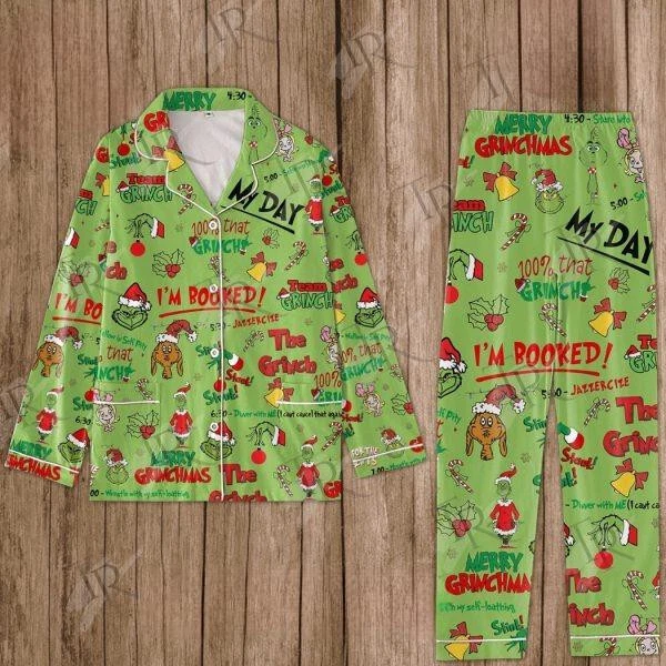 The funny character I’m Booked Merry Grin Pajamas Set