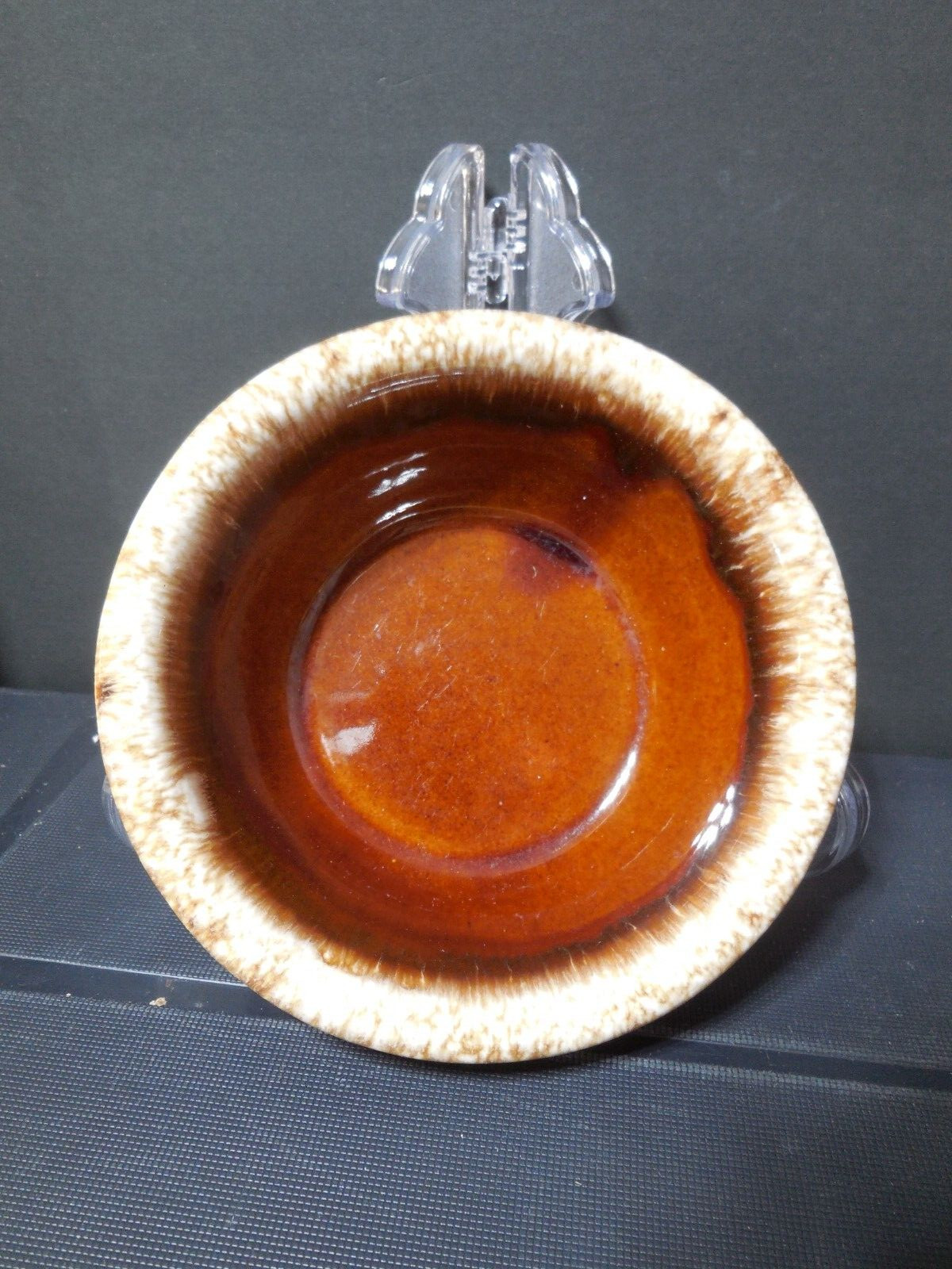 Set of 3 HULL CRESTONE BROWN DRIP 5 3/8" Rim Fruit/Dessert/Sauce Bowls (J11)