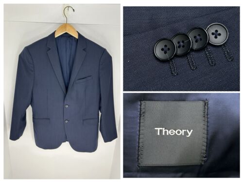 Theory XYLO NP Navy 100% Wool Blazer Jacket Size 44R Office Business Classic