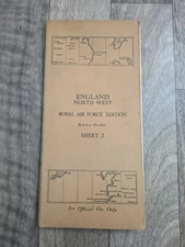 England- NORTH WEST Official Military R.A.F Edition - Sheet 2- 1935 Cloth Map