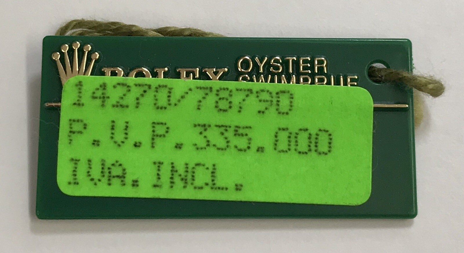 1997 Rolex Explorer 14270 Green Tag Oyster Swimpruf Black Dial Steel OEM U332828