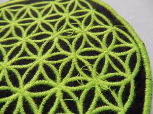 Round Sew On Patch Nepalese Made 8.5cm Flower of Life - Various Colours - Picture 12 of 15