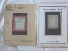 2 pc lot GRANDMA SAMPLER COUNTED CROSS STITCH PATTERN PICTURE