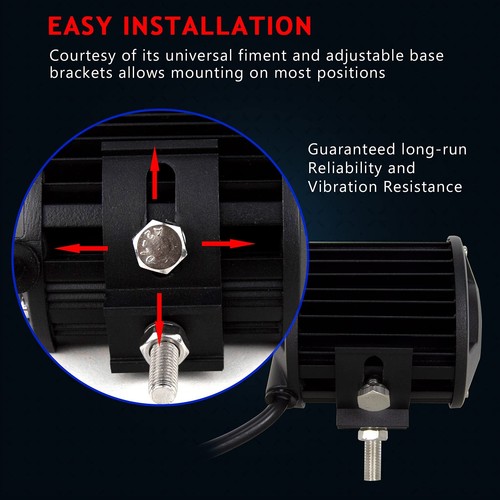 4 pulgadas 18W Punto LED Luz de Trabajo Barra Lámpara de Conducción 1440LM 6000K2 Piezas - Imagen 4 de 8