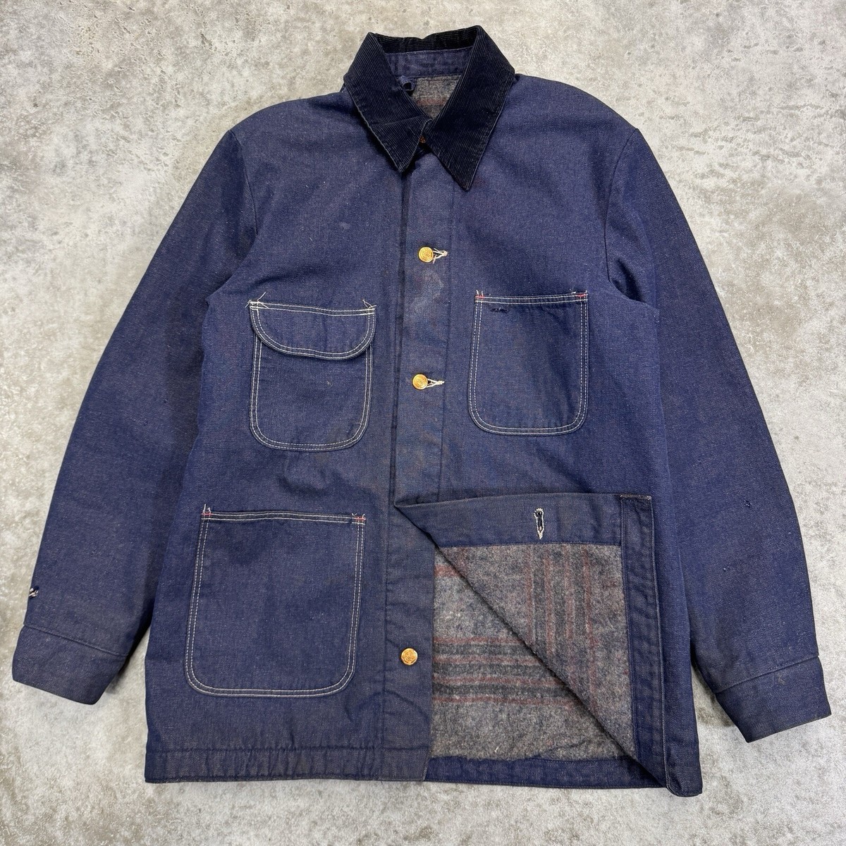 Vintage Wrangler Denim jacket mens 38 blanket lined chore