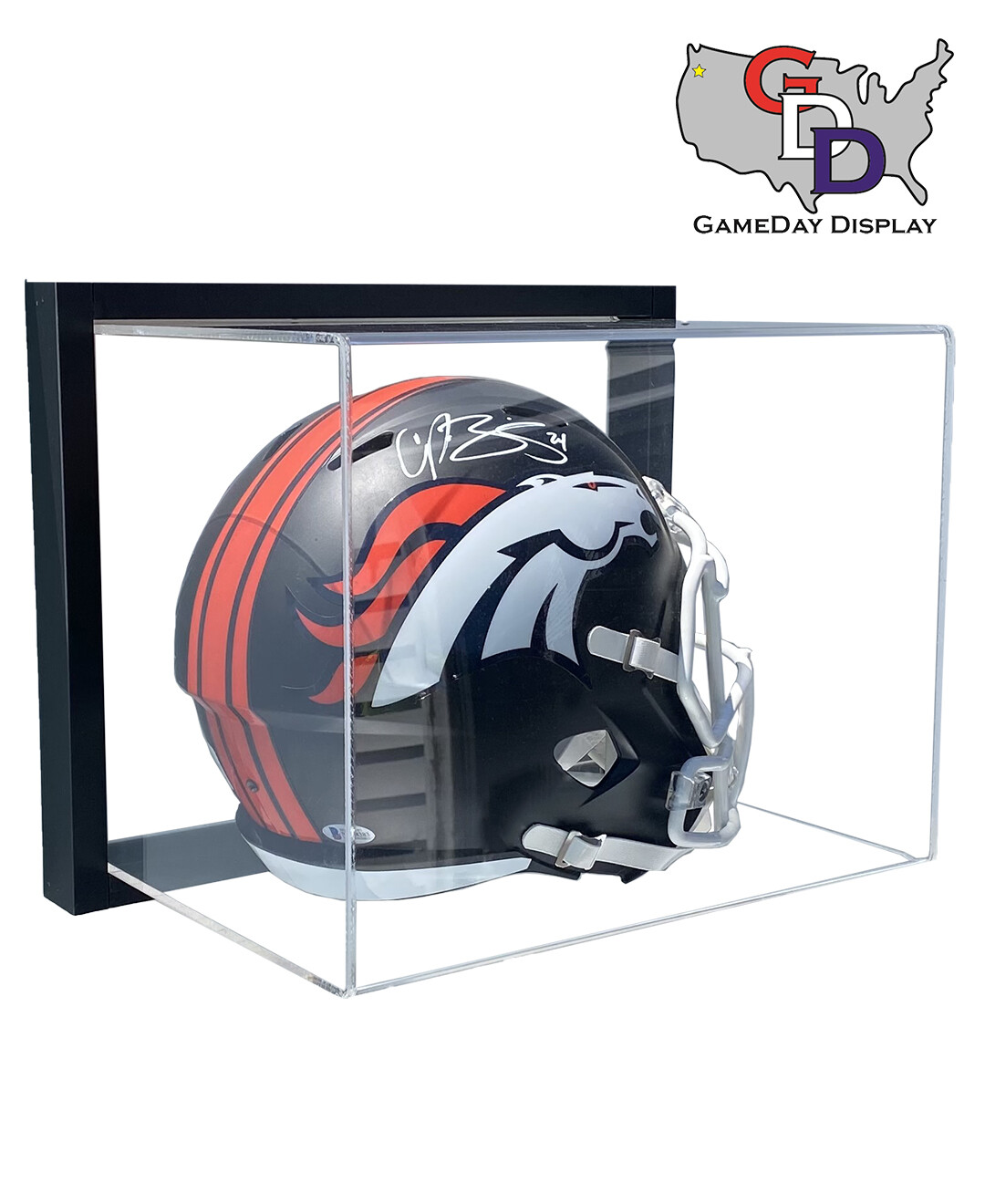 Acrylic Wall Mount Fulls Sized Football Helmet Display Case by Gameday Display