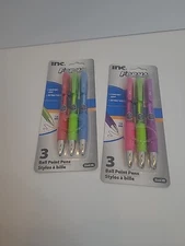 INC® FORMA™ 2 PACKS 6 PENS RETRACTABLE BALL POINT PENS BLACK INK Assorted Colors