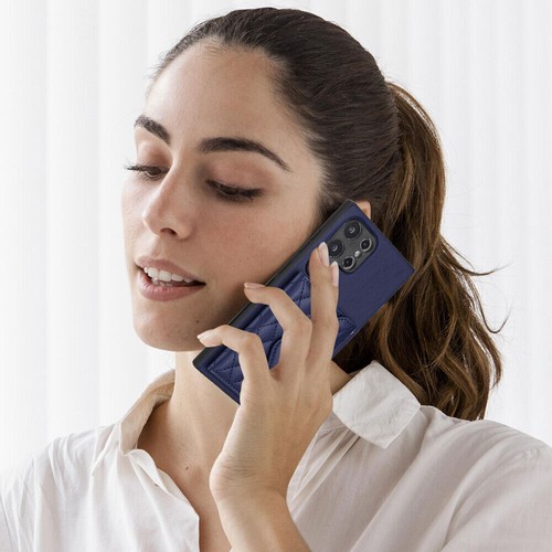 Grid Leather Card Slot Phone Case For Samsung S24 S23 S22 A54 A14 A53 A13 A25 - 第 2/15 張圖片