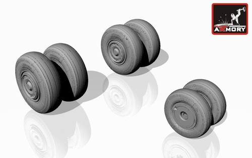Sukhoj Su-24 Fencer late type wheels for model kit Armory AR AW72024 Scale 1/72 - Picture 19 of 24