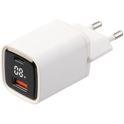 revolt 2-Port-USB-Netzteil mit USB-A & C, QC 3.0, PD und Display, 33 Watt