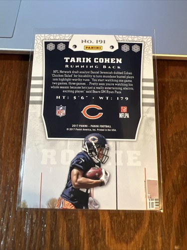 Tarik Cohen 2017 Panini Rookies Chivalry Rookie Card RC #191 /199 Bears - Picture 4 of 7