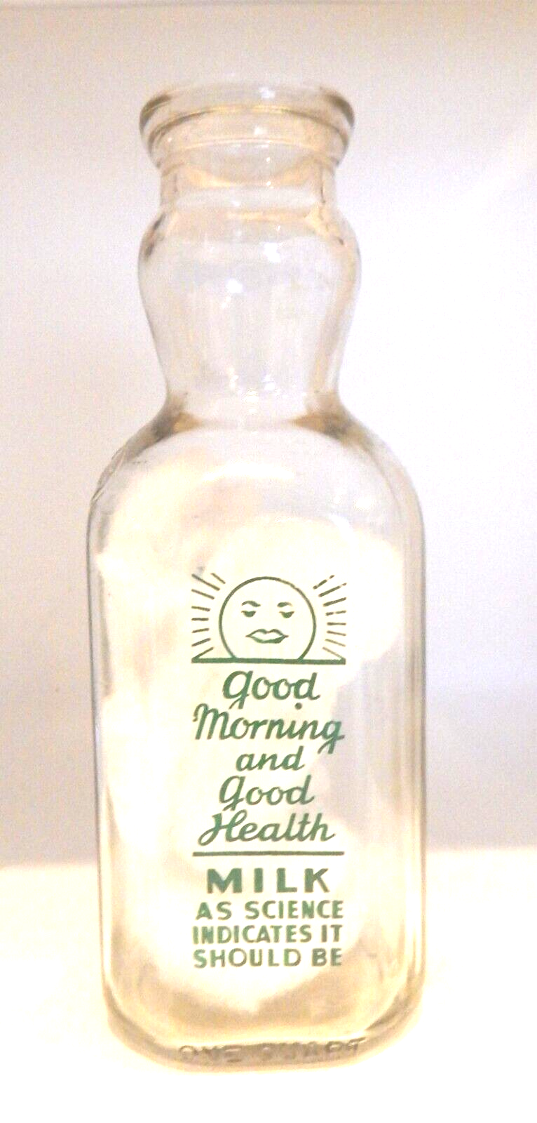 City Dairy Square Pyroglazed Tall Cream Top Quart Milk Bottle