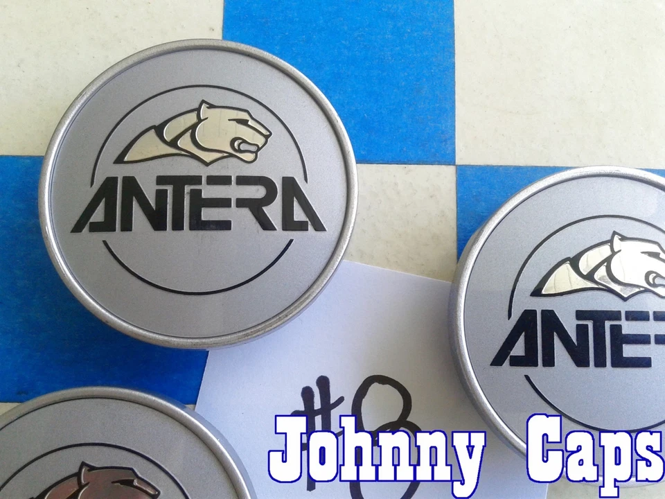 Tapa central ANTERA Wheels PLATEADA # 1/2/3/4?  Tapacubos centrales de rueda personalizados (JUEGO de 4)  Foto 4 de 4