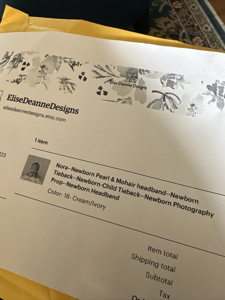 Diadema recién nacido perla y mohair con lazo accesorio de utilería fotográfica fotografía Foto 3 de 3