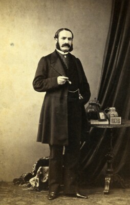 Frankreich eleganter Mann Schnurrbart zweites Kaiserreich Mode altes CDV Foto 1860