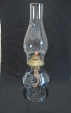 Vintage Kaadan Ltd Clear Glass Honeycomb Hurricane Oil Lamp