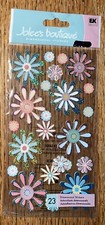 RARE Jolees Colorful WHIMSICAL FLOWERS Floral 3D Card Wedding Scrapbook Stickers