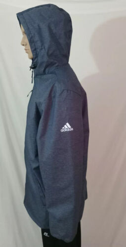 Mens SIZE L Adidas Game Built Heavy Weight Winter Jacket Hood BV3958 Navy Blue - Picture 6 of 14