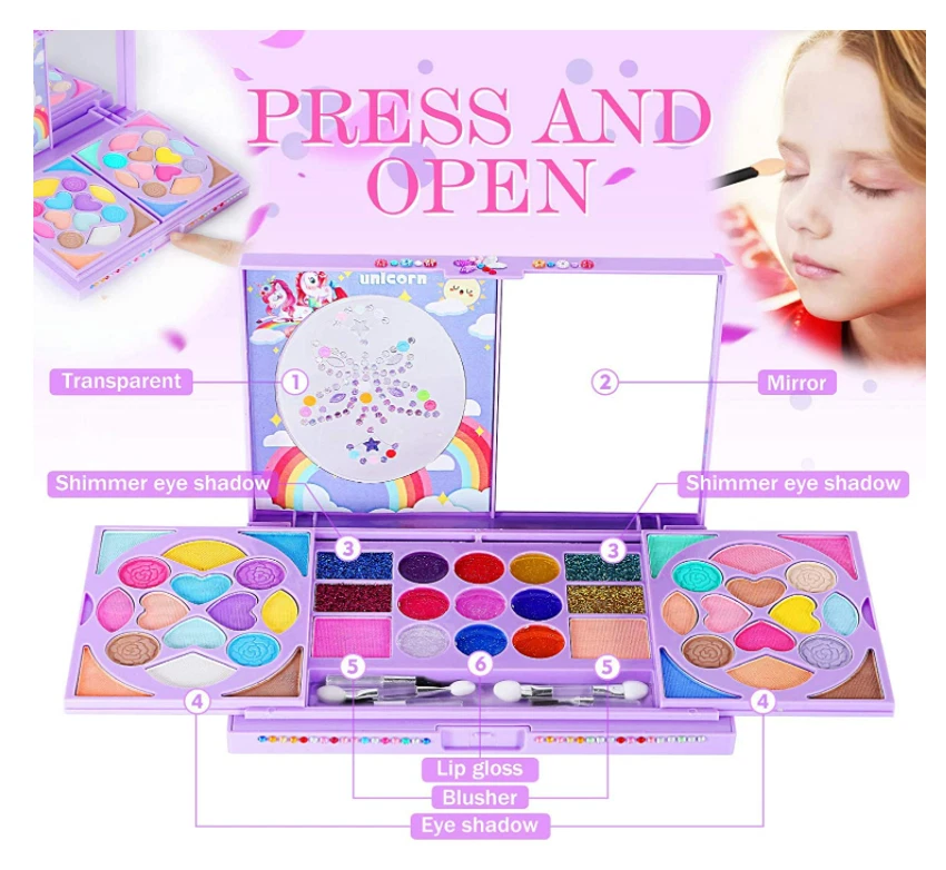 A veces Pero Cualquier Juguetes para Niñas Paleta de Maquillaje con Espejo para Ninos Estilo  Princesa | eBay