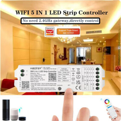 Miboxer WL5 2.4G 5 in 1 WiFi LED Controller for CCT RGB RGBW RGB+CCT LED Strip