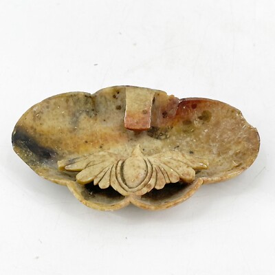 Vintage Hand Carved Stone Alabaster Ashtray Bird Phoenix Artisan 