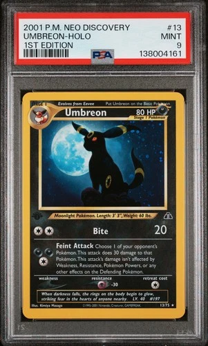 2001 POKEMON NEO DISCOVERY 1ST ED #13 UMBREON-HOLO PSA 9