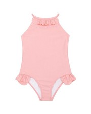 Minnow Ruffle Halter One-Piece Pink 2T