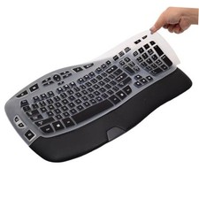 Keyboard Cover for Logitech K350 MK550 MK570 Wireless Wave Keyboard,Utra Black