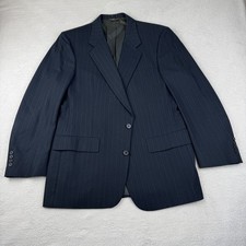 Vintage Christian Dior Monsieur Blazer Mens 42R Navy Blue Pinstripe Wool USA