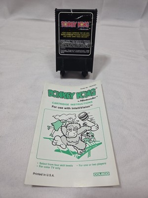 Intellivision Donkey Kong Game Cartridge Coleco and Manual Vintage 1982