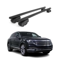 DachträGer GepäCkträGer FüR VW Touareg III 2018-24 Pre-Fl QuerträGer Alu Schwarz