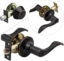 Entrance Lever Door Handle Reversible for Right&Left Side and a Single Cylinder