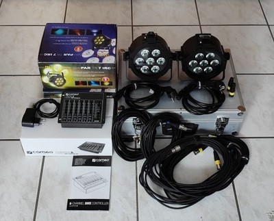 2 LED Scheinwerfer Chauvet SlimPAR TRI 7 IRC + Cameo Control 6 DMX Controler