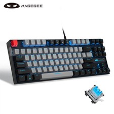 MageGee 75% Mechanical Gaming Keyboard, Red Switch, LED Blue Backlit, 87 Keys