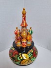 Vintage Handmade Russian Wood St Basil Cathedral Rotating 7.5"x4" Music Box — photo 3