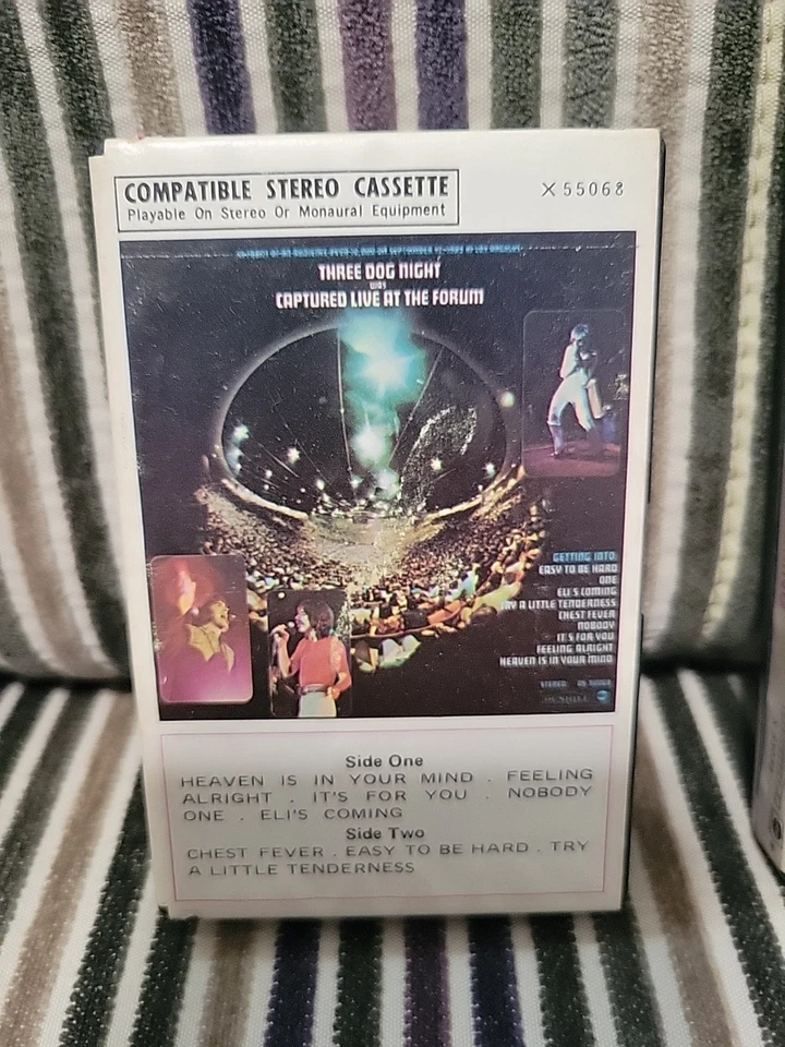 ThreeDogNight-2CassetteLot-"SuitableForFraming & LiveAtForum"-Dunhill 55058/68 - Image 2 of 4