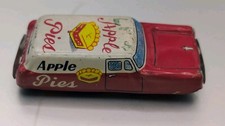 Japanese Tin Litho Toy Apple Pies Delivery Friction Car Nakamura Japan 1950s