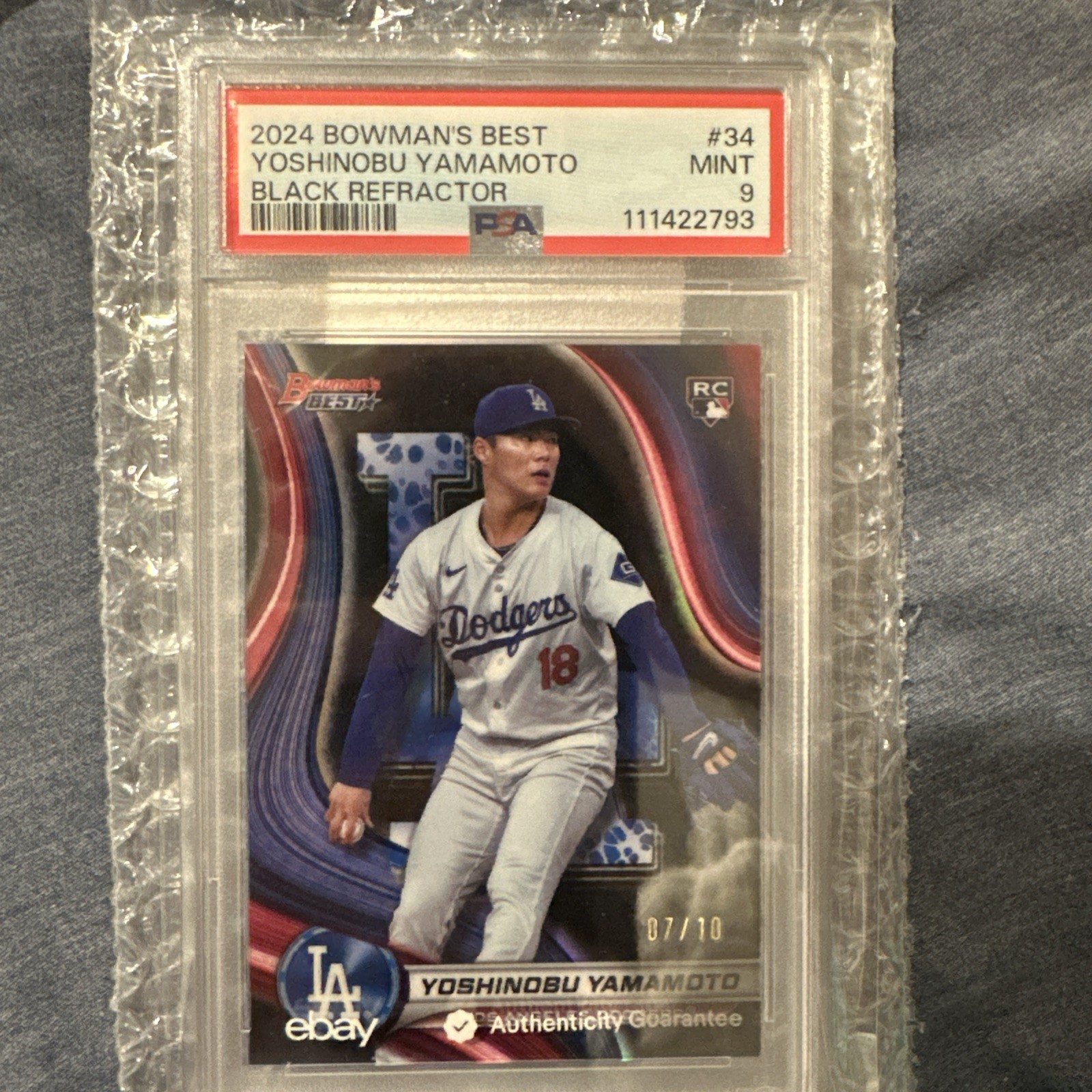 2024 bowman's best - yoshinobu yamamoto Black Refractor /10 RC PSA 9