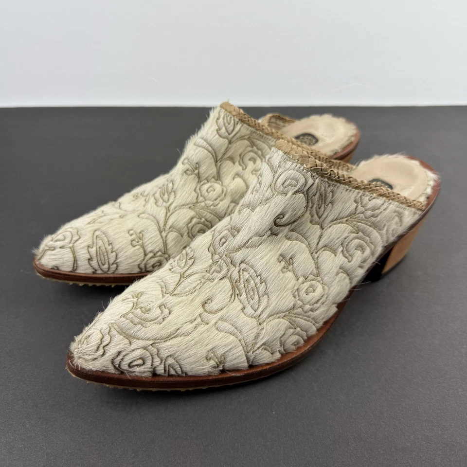 Zuecos de piel de becerro Salpy Mules 8,5 sin cordones zapatos occidentales de vaquera hechos en EE. UU. Foto 2 de 4