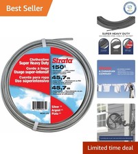 150 Feet Super Heavy Duty Clothesline Wire - Ideal for Large Loads Outdoors