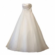 NWT David's Bridal ST TOPEZ Ivory strapless A-line beaded wedding dress, Size 10