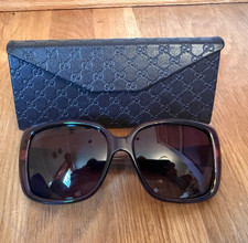 GUCCI NWOT Brown Diamonte Oversized Square Sunglasses w/ Case W7LLA GG3574/S