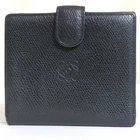 Auth Vintage Loewe 1846 Black Leather Double Hook Bifold Wallet Made in Spain