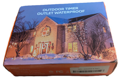 Tiffcofio Outdoor Timer Outlet Waterproof Easy to Set Saves Energy